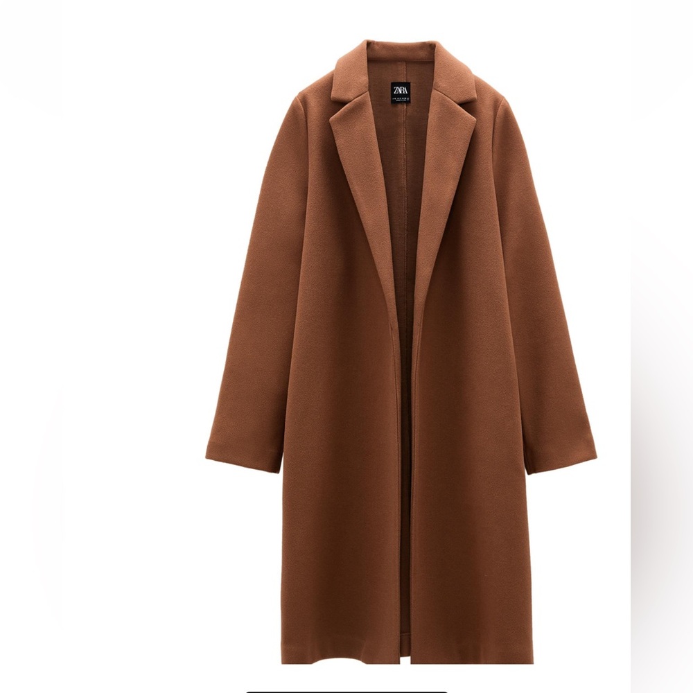 ZARA SOFT COAT WITH LAPEL COLLAR AND LONG SLEEVES - NWOT